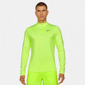 Мужской лонгслив Dri-FIT Element Half Zip Shirt Nike. Цвет: зеленый