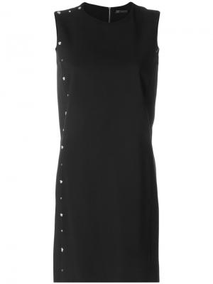 Короткое платье-шифт Versace. Цвет: черный
