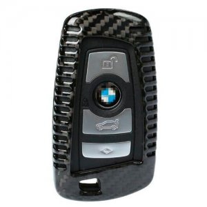 Защитный чехол для ключа BMW карбон №2 NoBrand. Цвет: черный