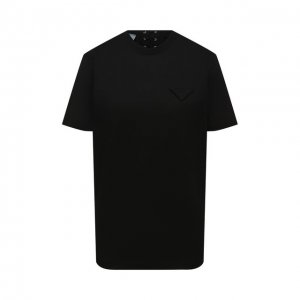 Хлопковая футболка Prada. Цвет: чёрный