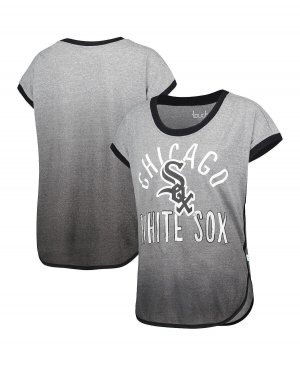 Женская серо-черная футболка без рукавов Chicago White Sox Home Run Tri-Blend Touch