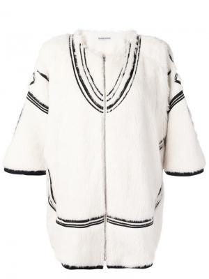 Куртка на молнии с контрастной вышивкой Tsumori Chisato. Цвет: белый