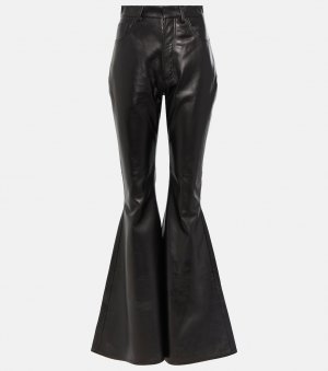 Расклешенные кожаные брюки ALAÏA, черный Alaïa
