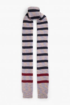 Полосатый шарф из смесовой шерсти , лавандовый ALEXACHUNG