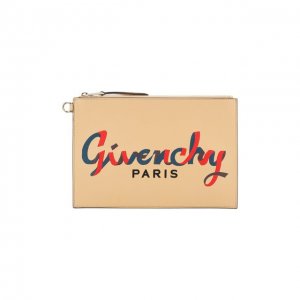 Кожаный футляр для документов Givenchy. Цвет: бежевый