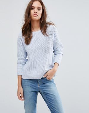 Вязаный пуловер Selected. Цвет: синий