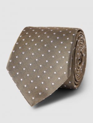 Шелковый галстук с тонким узором по всей поверхности, хаки Tommy Hilfiger