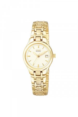 Женские классические часы из нержавеющей стали с браслетом Eco-Drive - Ew1262-55P , желтый Citizen