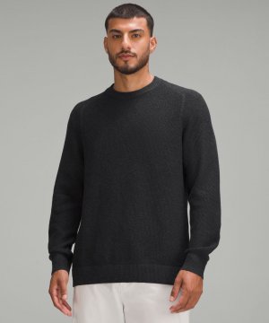 Текстурированный вязаный свитер с круглым вырезом, черный Lululemon