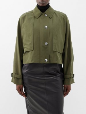Укороченная куртка из тропического хлопка-габардина , зеленый Burberry