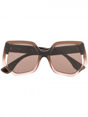 Солнцезащитные очки в геометричной оправе Miu Eyewear. Цвет: коричневый
