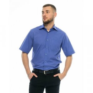 Рубашка , размер 54RU/XL/170-178/43 ворот, синий Maestro. Цвет: синий
