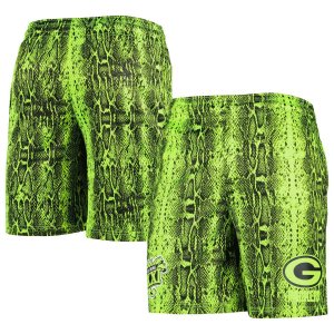 Мужские летние шорты Green Bay Packers неонового зеленого цвета в стиле поп-музыки New Era