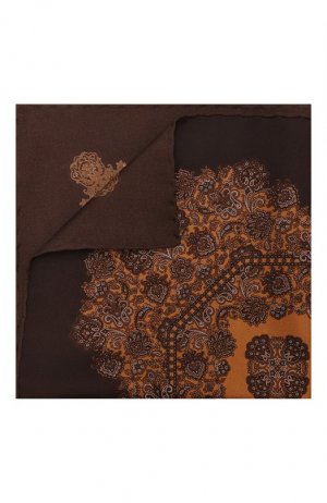 Шелковый платок Stefano Ricci. Цвет: коричневый
