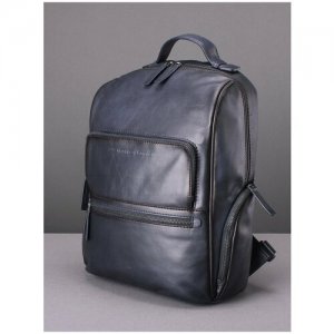 Рюкзак кожаный Stampa Brio 4115 - B1423DKT NAVY. Цвет: синий