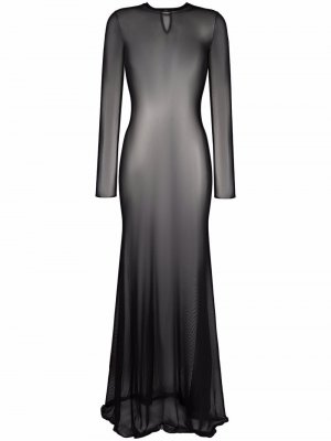 Платье с прозрачным верхом Murmur. Цвет: черный