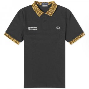 Поло с леопардовым принтом x Noon Goons, черный Fred Perry