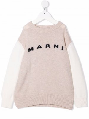 Джемпер с логотипом Marni Kids. Цвет: нейтральные цвета