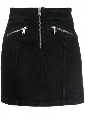 Джинсовая юбка на молнии Karl Lagerfeld. Цвет: черный
