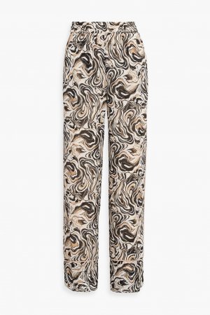 Широкие брюки из крепа с принтом Marvel DIANE VON FURSTENBERG, черный Furstenberg