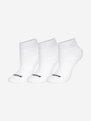 Носки для девочек , 3 пары, Белый, размер 24-35 Skechers. Цвет: белый
