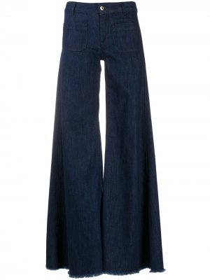 Расклешенные джинсы с бахромой Dondup. Цвет: синий