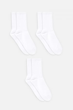 Набор носков высоких базовых (3 пары) befree. Цвет: белый