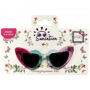 Солнцезащитные очки Сердечки, Т22480 Lukky Fashion. Цвет: розовый