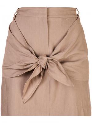 Ярусная юбка мини Tibi. Цвет: коричневый