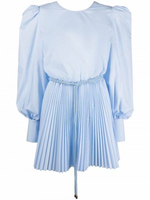 Платье мини с плиссированной юбкой Federica Tosi. Цвет: синий