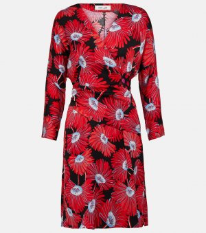 Атласное платье с запахом и принтом mikah, розовый Diane von Furstenberg