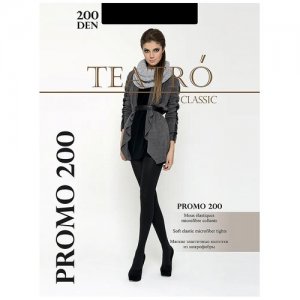 Колготки  Promo, 200 den, с ластовицей, размер 4, черный TEATRO. Цвет: черный