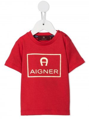 Футболка с логотипом Aigner Kids. Цвет: красный