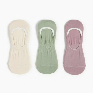 Носки , 3 пары, размер 36-39, фиолетовый, коричневый, зеленый, бежевый Kaftan. Цвет: бежевый