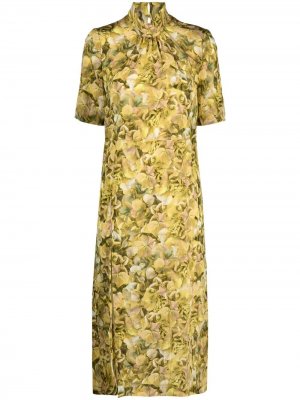 Платье с короткими рукавами и принтом Baum Und Pferdgarten. Цвет: желтый