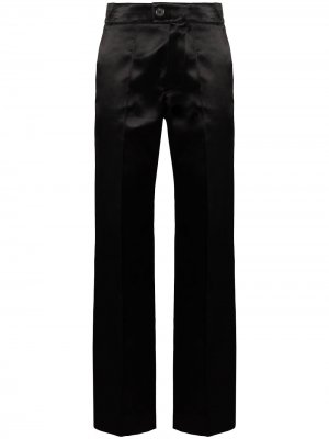 Атласные брюки с завышенной талией Kwaidan Editions. Цвет: черный