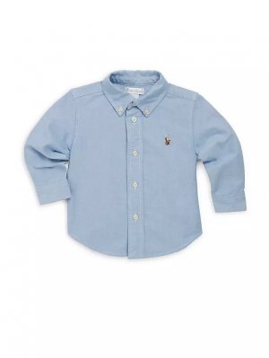 Хлопковая оксфордская спортивная рубашка для маленьких мальчиков , синий Polo Ralph Lauren
