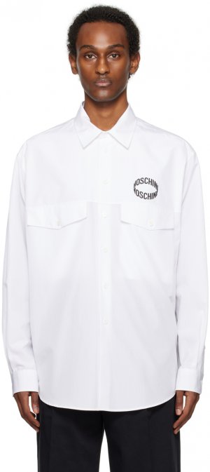 Белая рубашка с петлями Moschino
