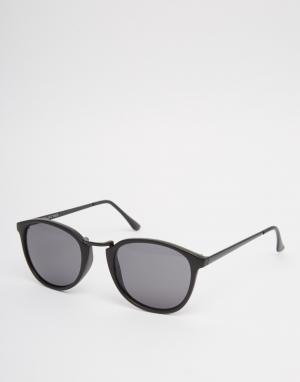 Круглые солнцезащитные очки Selected Homme. Цвет: черный