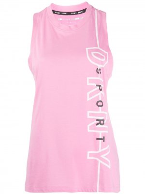 Топ без рукавов с логотипом DKNY. Цвет: розовый