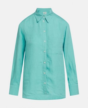 Льняная блузка-рубашка Marc O'Polo, лазурный синий O'Polo