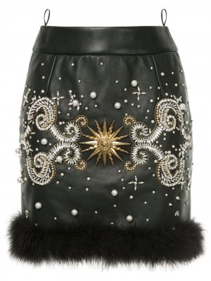 Декорированная юбка миди Fausto Puglisi. Цвет: черный