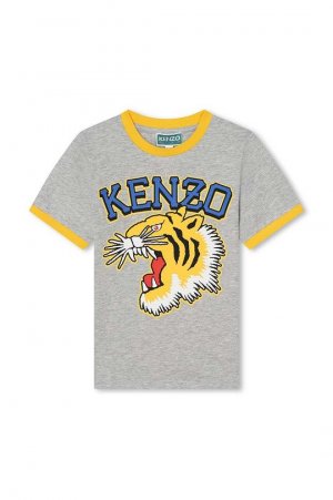 Kenzo kids Хлопковая детская футболка, серый