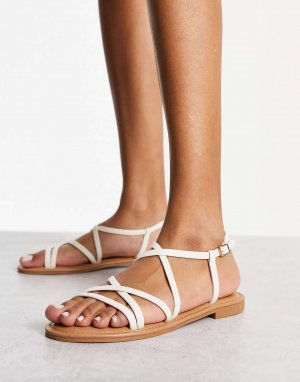 Белые сандалии с ремешками New Look