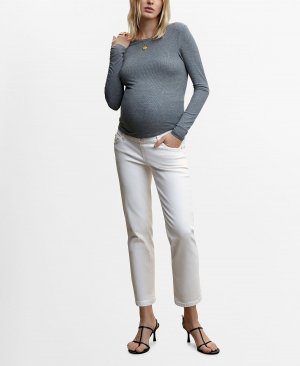 Женские прямые джинсы для беременных, белый Mango