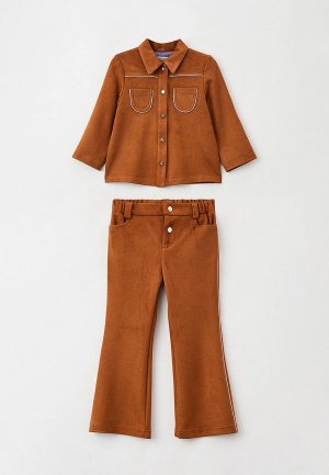 Рубашка и брюки Mia Gia. Цвет: коричневый