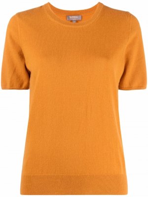 Кашемировая футболка с круглым вырезом N.Peal. Цвет: оранжевый