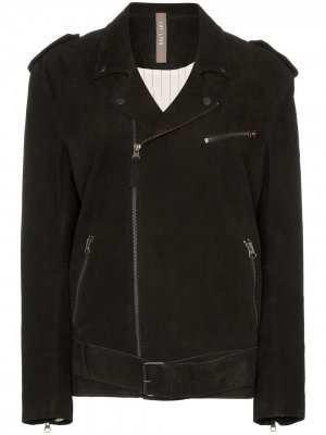 Байкерская куртка с поясом Lot Lthr. Цвет: черный