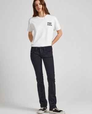 Женские прямые брюки обычного кроя с низкой посадкой черного цвета , черный Pepe Jeans. Цвет: черный