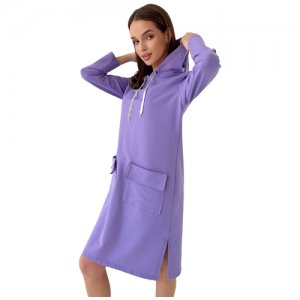 Платье женское спортивное, размер 46, футер с лайкой 2х нитка, сирень Натали. Цвет: фиолетовый
